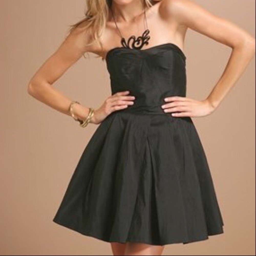 Ted Baker London Womens Black Silk Strapless Cocktail Mini Dress size 4
